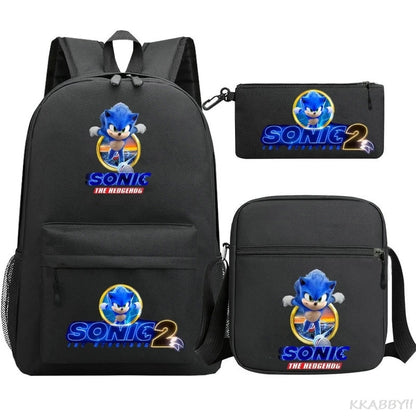 Sonic Backpacks Student School Bags for Teen Men Women Tote Bag Clutch Pocket Nylon Backpacks Travel Mochilas