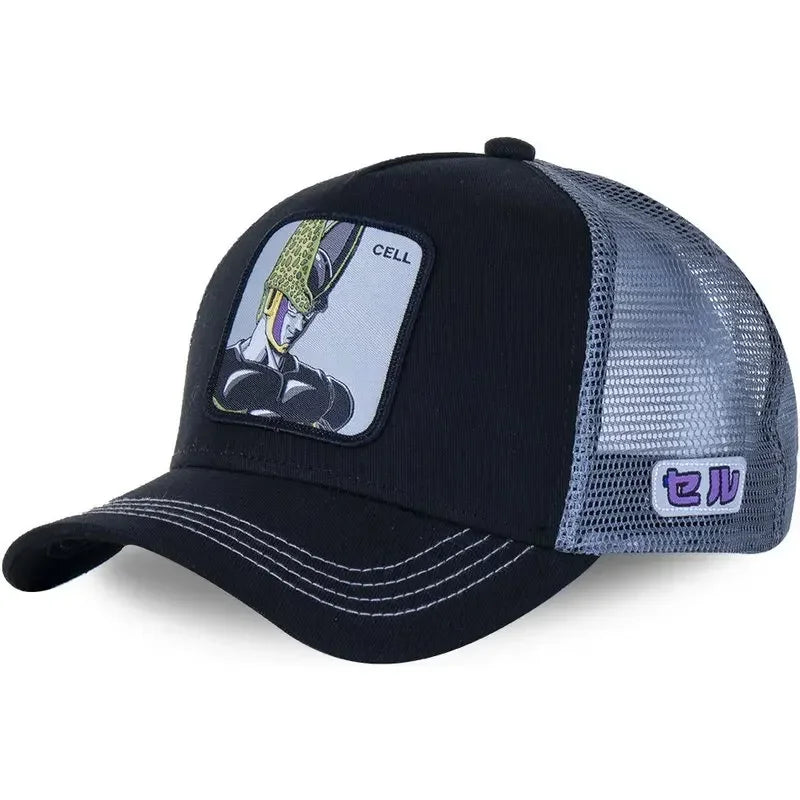 Boné de Basebol Dragon Ball Son Goku para Homem, com Bordado, Pala de Sol, Rede Trucker Ajustável, Estilo Hip-Hop para Viagens de Verão
