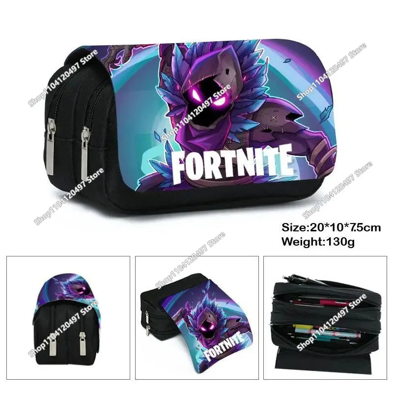 Fortnite Anime Pencil Bag Kawaii Pencil Case Large Capacity Waterproof Handheld Cosplay Pencil Pouch Office Stationery Gift Toy