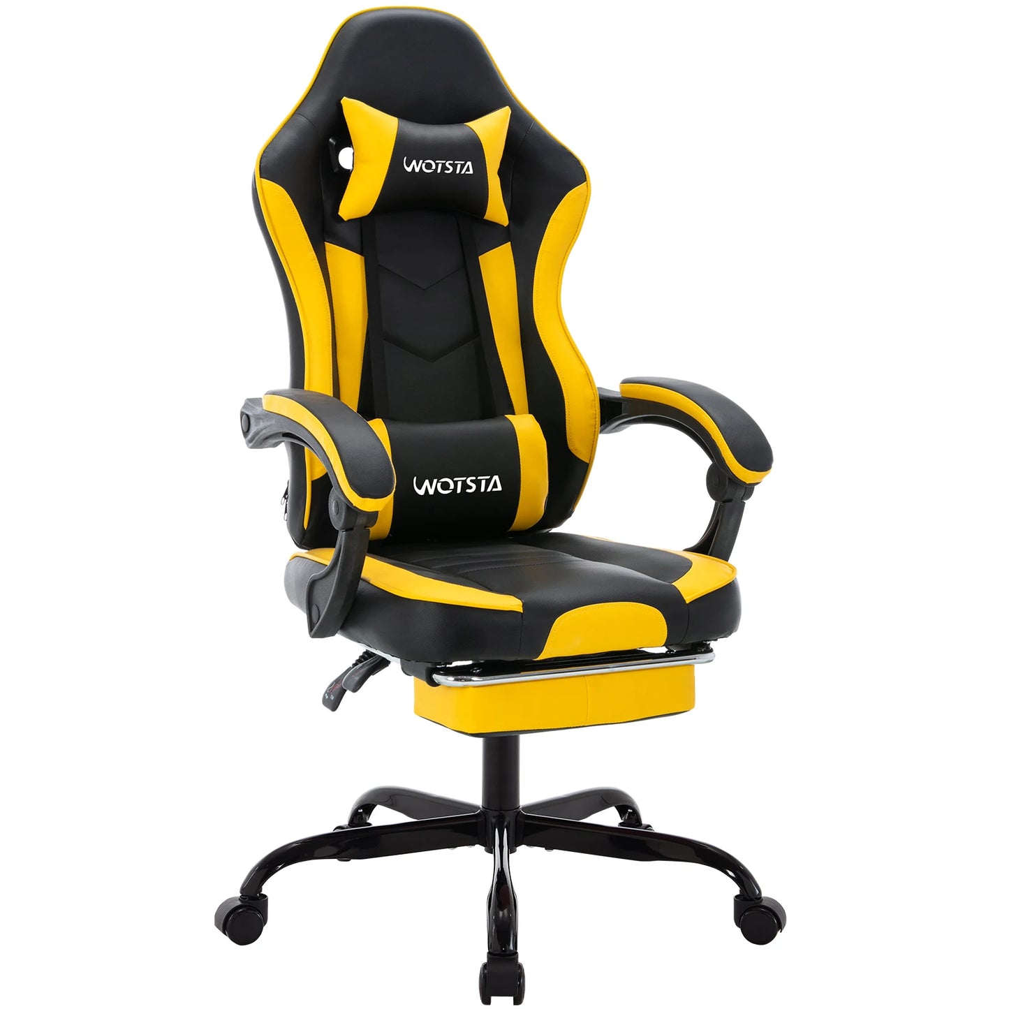 WOTSTA Gaming Chair Ergonomic Gamer Chair with Footrest, Adjustable Lumbar Support, Headrest, Reclining Computer Chair for Office & Gaming