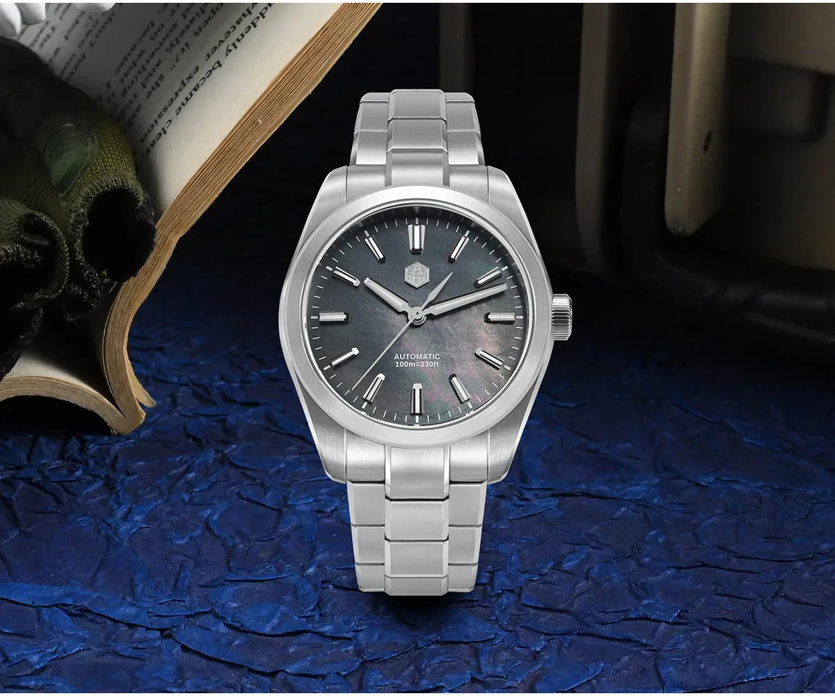 San Martin 39mm MOP Dial Sport Gada Watch Luxury Dress Men Miyota 90S5 Automatic Mechanical Wristwatch Waterproof 100m SN0144