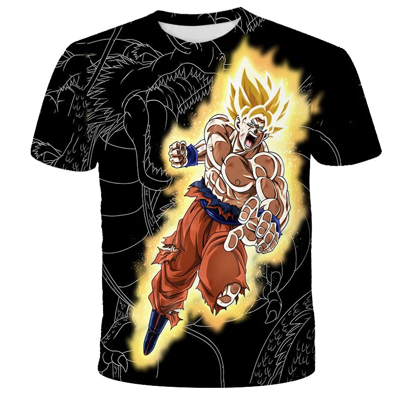 Anime Dragon Ball Son Goku 3D Print Kids T Shirt Summer Fashion Casual T-shirt Boy Girl Unisex Children's Clothing Tshirt Tops