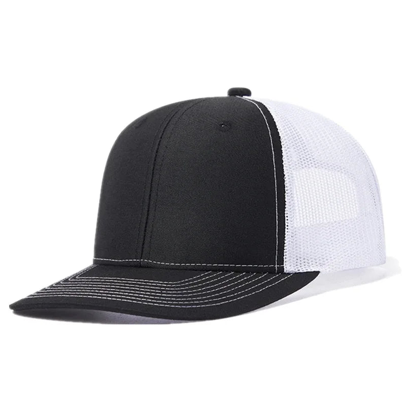 Unisex-Kappe mit leicht gebogener Krempe im Trucker-Stil – Freizeit- und Outdoor-Kappe für Damen und Herren, atmungsaktiv, für den Sommer