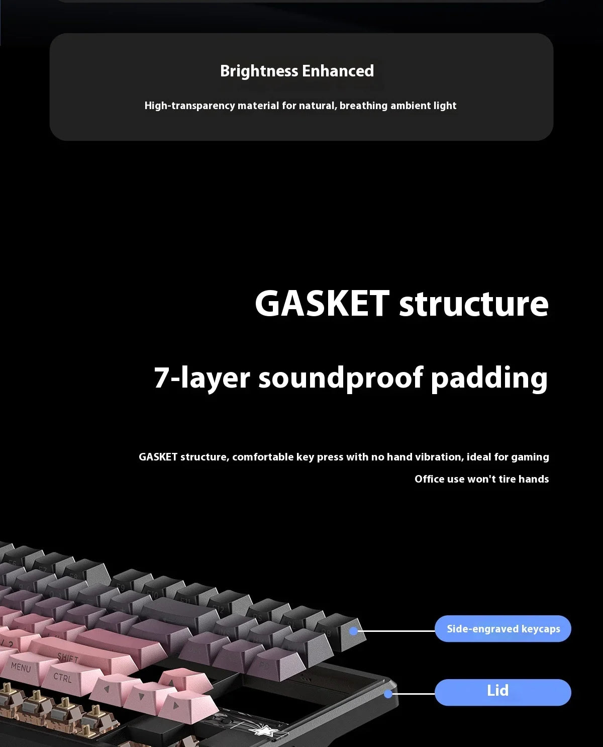 AULA F87 Pro V2 Mechanical Keyboard 3-modes Wireless 12000mAh Long Battery Life Hot-Swap RGB Custom E-Sports Keyboard PC Gaming