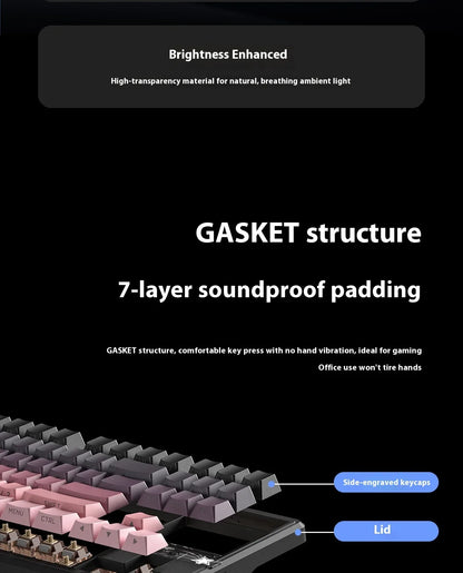 AULA F87 Pro V2 Mechanical Keyboard 3-modes Wireless 12000mAh Long Battery Life Hot-Swap RGB Custom E-Sports Keyboard PC Gaming