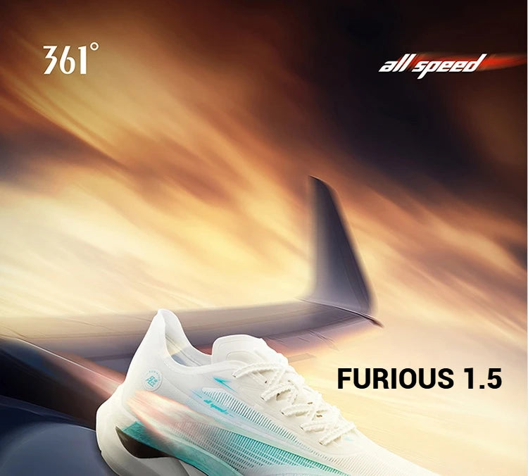 361 Degrees Furious 1.5 Men Running Sports Shoes Breathable Racing Marathon Rebound Cushioning Stable Male Sneakers 672512223F