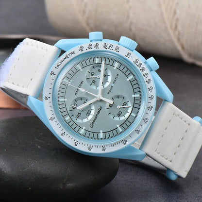 Original Brand Quartz Watches Multifunction Plastic Case Moonwatch For Mens Ladies Chronograph Explore Planet AAA Clocks