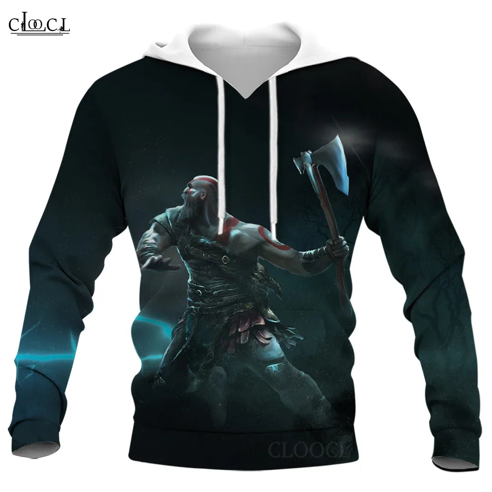 CLOOCL Fashion Game Kratos God of War 3D Full Printed Autumn Men Hoodie Unisex Long Sleeve Hooded Sweatshirt Harajuku Tracksuits