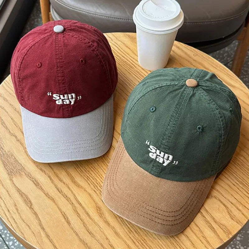 New Contrasting Color Baseball Cap For Men Women JK Letters Embroidery Sun Visors Hat Casual Soft Top Couple Peaked Caps