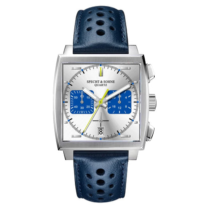 2024 Specht & Sohne New Classic Men's Quartz Watch Blue Color Stainless Steel Japan VK63 Movement Genuine Leather Montre Homme 39MM