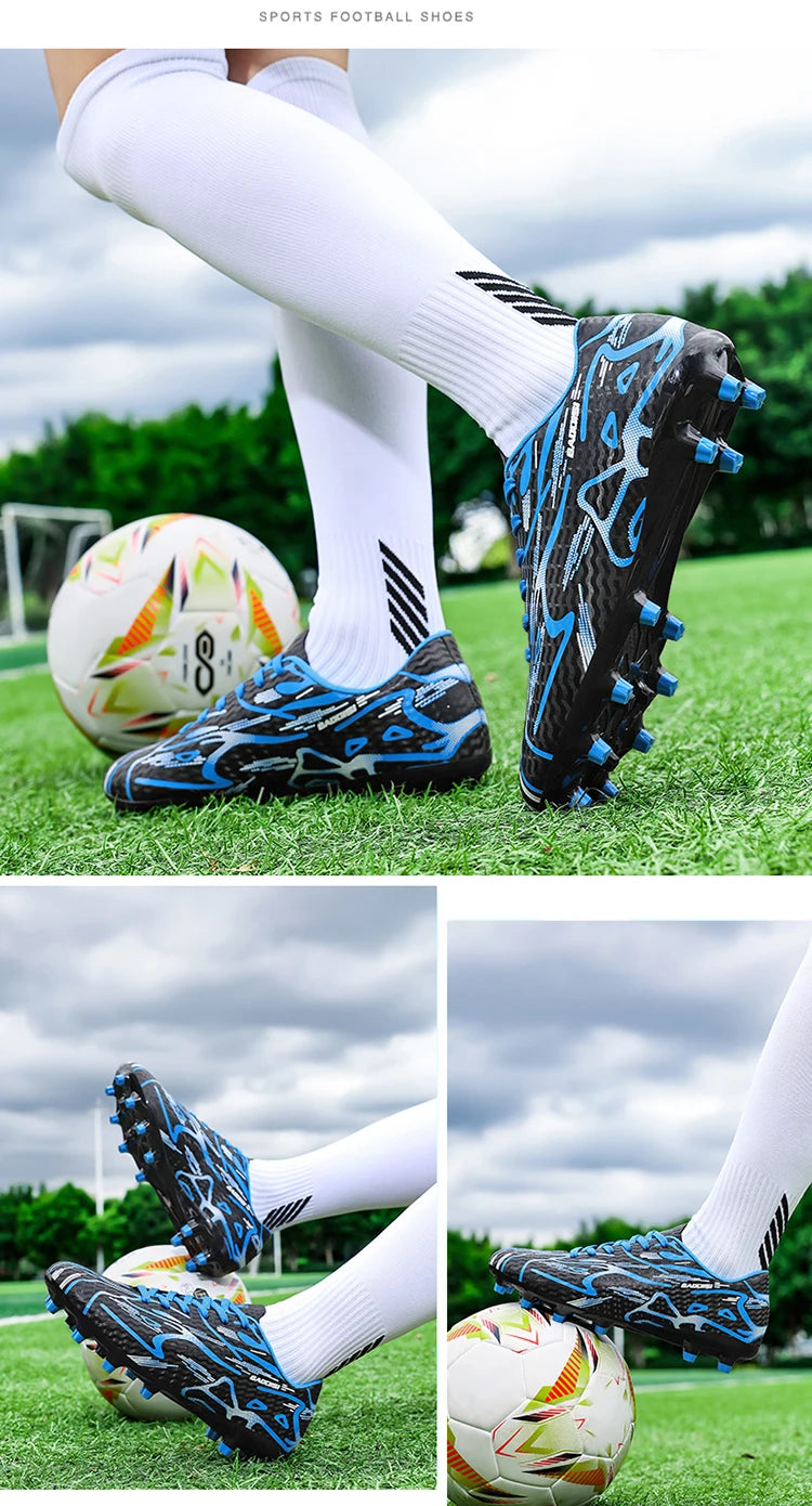 New Men Football Boots TF Sport Training Soccer Shoes Soft Ultralight Breathable Professional Sneakers Unisex Grass Cleats Match