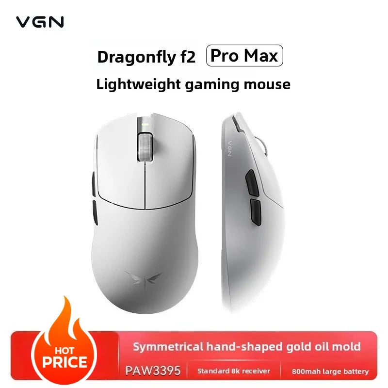 VGN Dragonfly F2 ProMax/Ultra Esports Gaming Mouse 42000DPI 0.125ms For CS:GO Latency Wired/Wireless Dual 8K 3-Mode PAW3395/3950