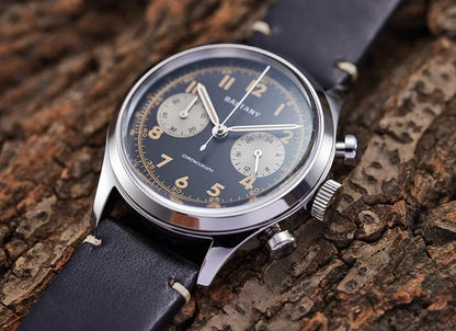 Baltany S5034 39mm Chronograph Watch Man Sapphire Crystal Panda Dial StainlessSteel Super Luminous Vintage Quartz Wristwatches