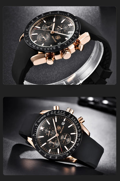 Reloj para hombre BENYAR 5140, reloj deportivo informal, reloj de cuarzo de lujo resistente al agua, cronógrafo militar de marca de alta gama.