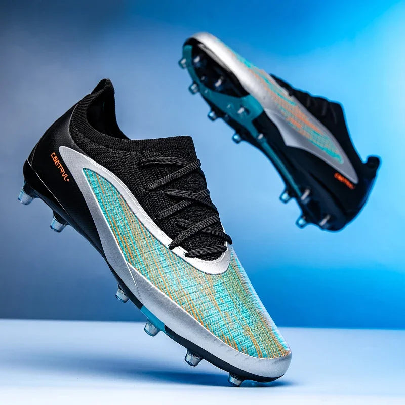 Chuteiras de futebol novas para homem, com pitons para exterior, respiráveis, adulto, antiderrapantes, calçado de futebol desportivo, pitons longos, treino, rapaz, jogo, confortáveis