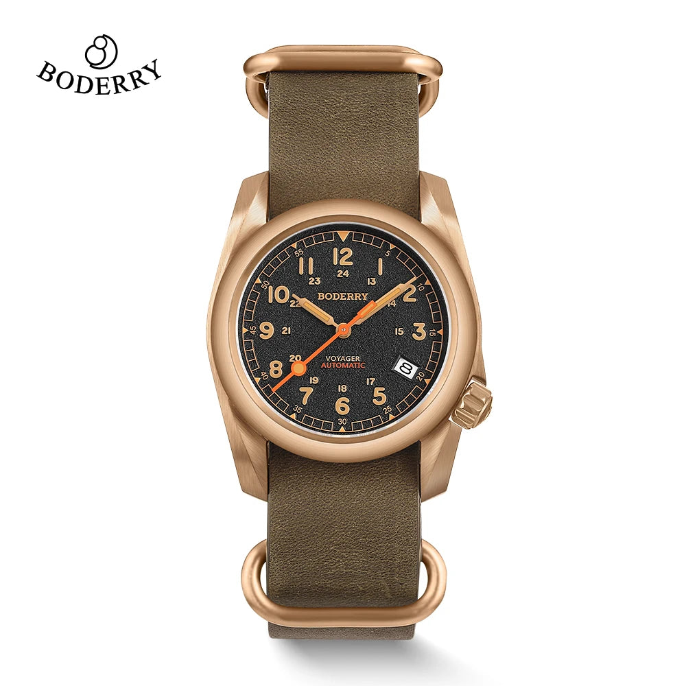 Boderry Field Watch VOYAGER Men's Watches 100M Waterproof Titanium Automatic Luminous For Seiko Movement Wristwatch
