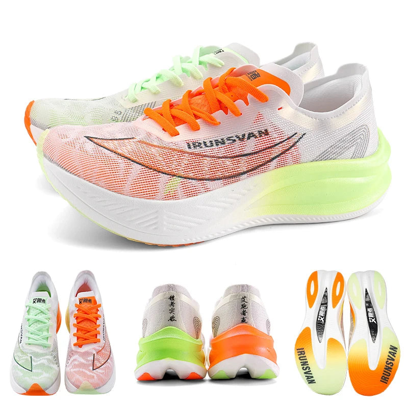 IRUNSVAN Sapatilhas de Corrida para Homem Respiráveis, Calçado Desportivo Leve para Maratona com Placa de Carbono, Sapatilhas Casuais Confortáveis para Treino Atlético