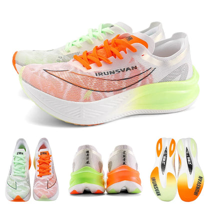 IRUNSVAN Sapatilhas de Corrida para Homem Respiráveis, Calçado Desportivo Leve para Maratona com Placa de Carbono, Sapatilhas Casuais Confortáveis para Treino Atlético