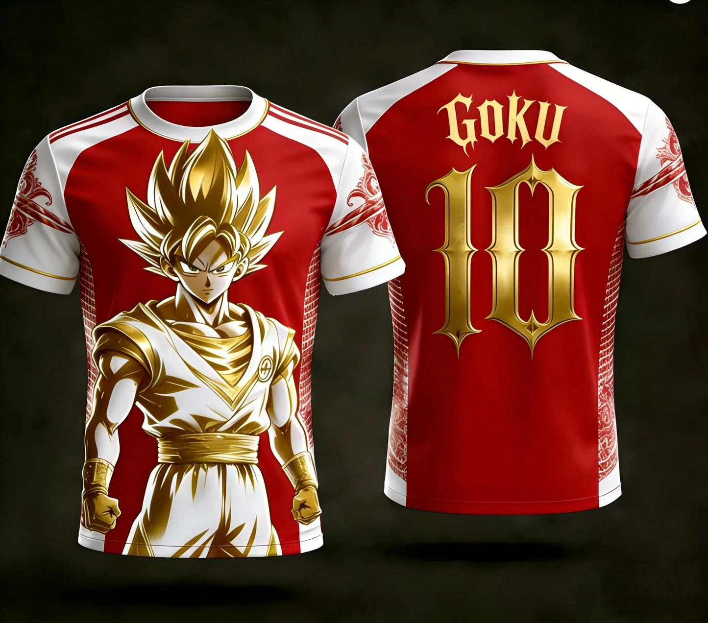 New Dragon Ball Z NO.10 Goku Anime Football Jersey 2026 Summer Plus Size Breathable Jersey Cosplay Short Sleeve T-shirt Y2k