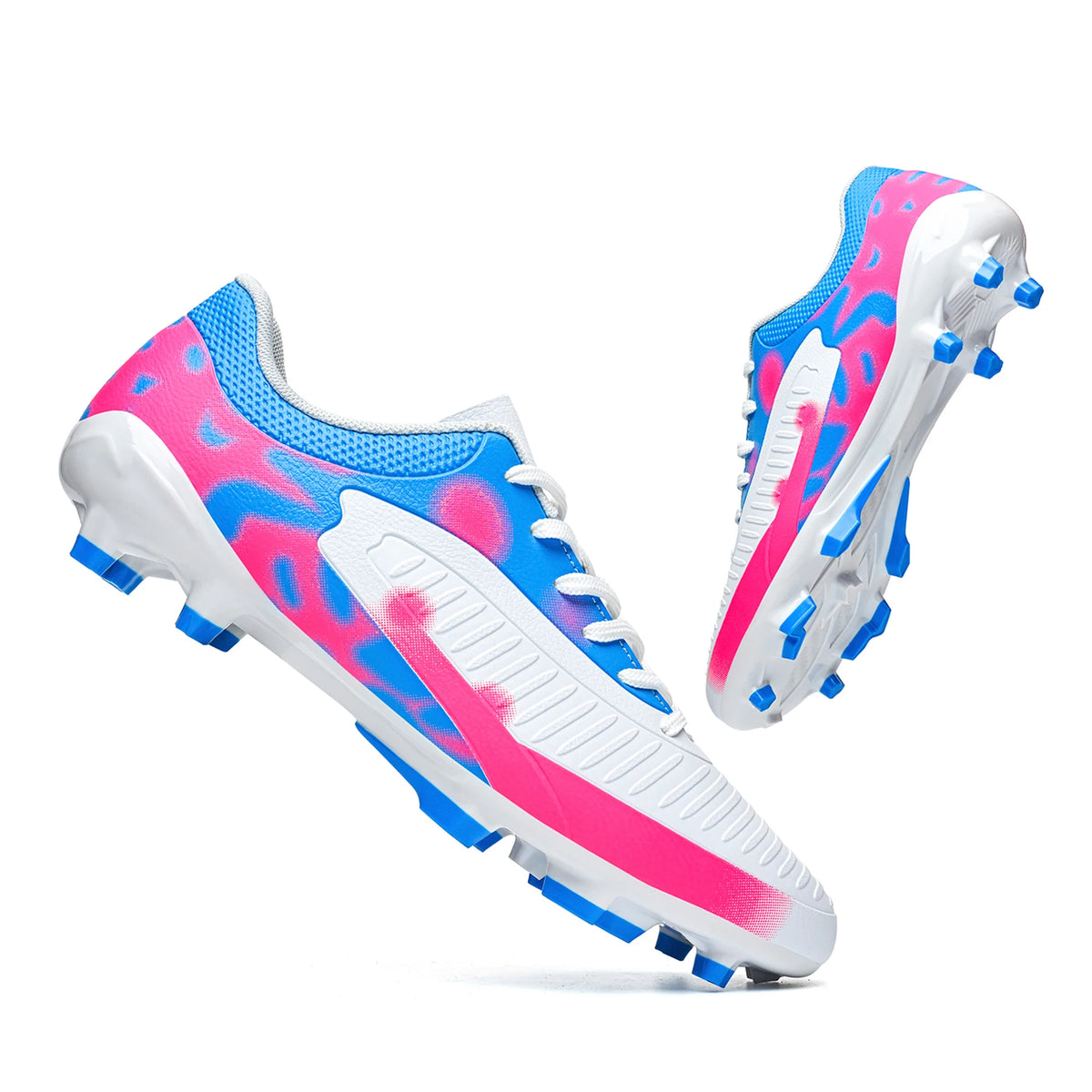 Chaussures de football multi-clous AG/FG pour adultes, tige en PU confortable, crampons antidérapants et résistants à l'usure pour les jeux en plein air sur gazon artificiel