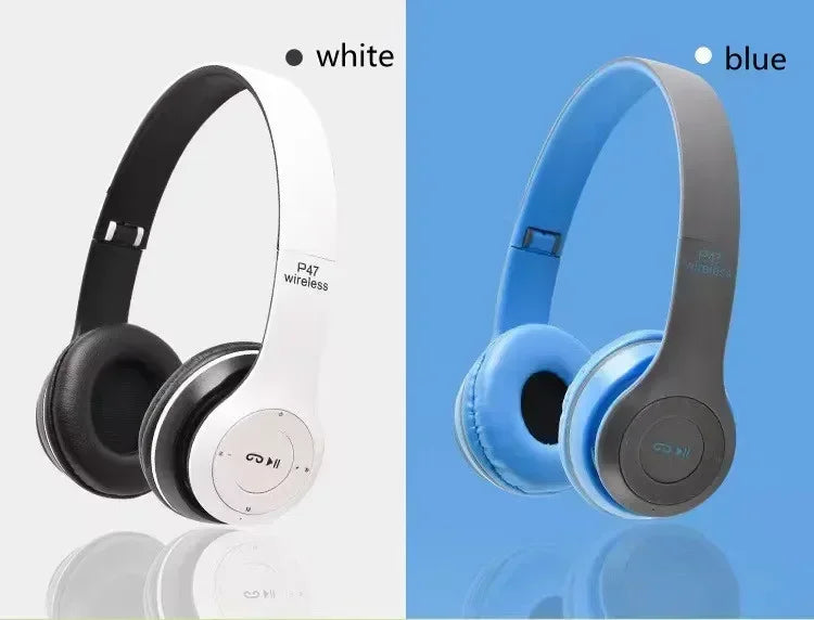 P47 Wireless Bluetooth Headphone With Mic Noise Cancelling Headsets Stereo Sound Earphones Sports Gaming Headphones Supports PC