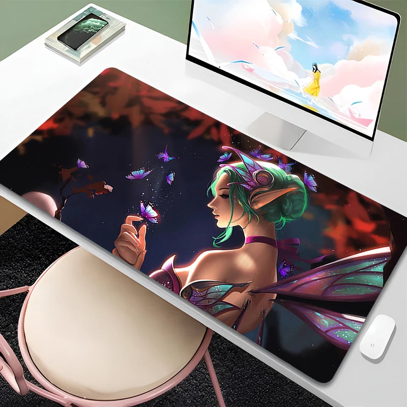 Overwatch Mercy Mouse Pad PC Gamer Cabinet Kawaii Mousepad XXL Sexy Anime Girl Keyboard Rug Laptop Gaming Accessories Desk Mat