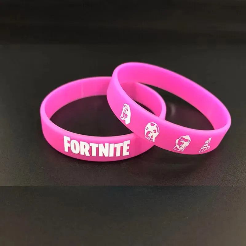 Pulseira Fortnite de Fitness em Silicone de Borracha, Vermelha e Preta, Sem Inscrição, 1 Peça, Presente para Homem, Mulher e Criança, Venda por Grosso