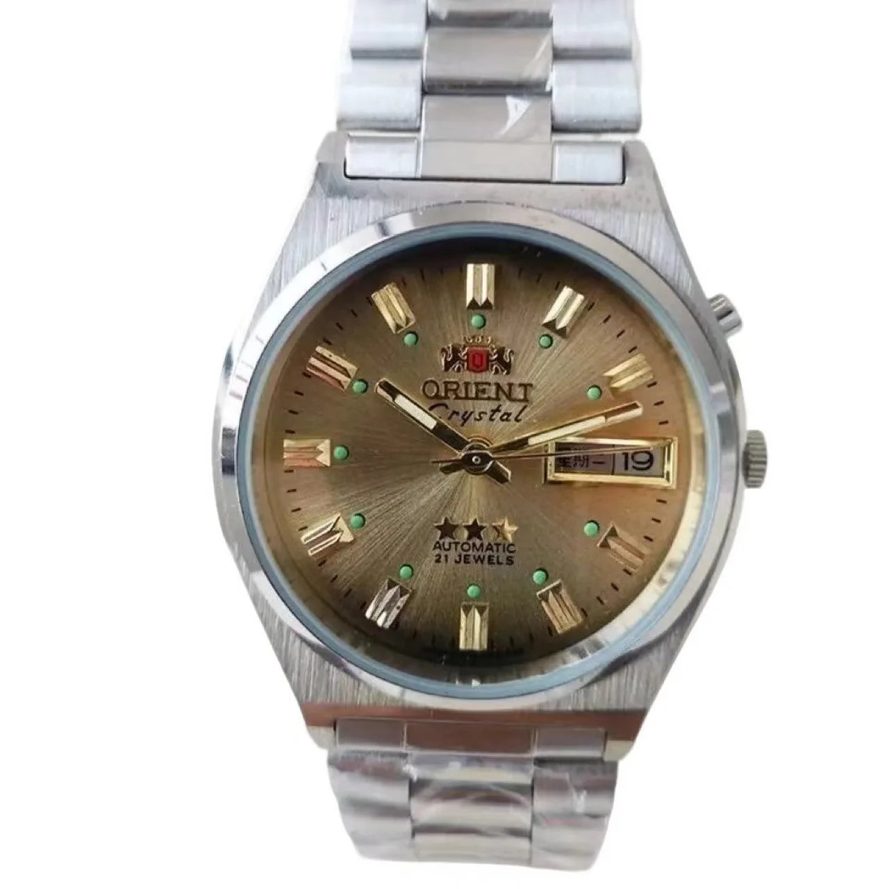 Unisex Orient Mechanical Watch Steel Strap Folding Clasp Full Function World Time Watch Series 35MM