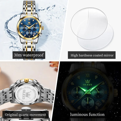 OLEVS 2858 Women Watch Luxury Brand Quartz Watch Waterproof Luminous Date Chronograph Women Bracelet Dress Diamond Watch Reloj
