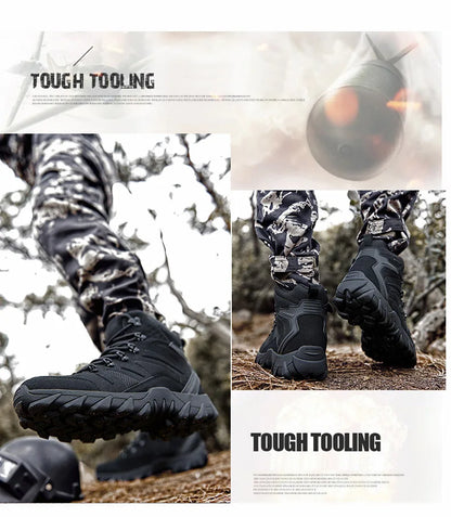 Botas tácticas mejoradas de entrenamiento de combate para hombre, calzado outdoor para camping antidesgaste de respuesta rápida, zapatillas de senderismo para pesca y caza para hombre