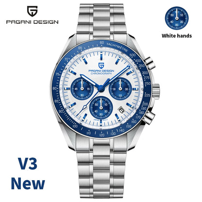 PAGANI DESIGN 2026 New V6 Moon Watches Men Luxury Quartz Watch For Men Speed Sport Chronograph AR Sapphire crystal Wristwatch
