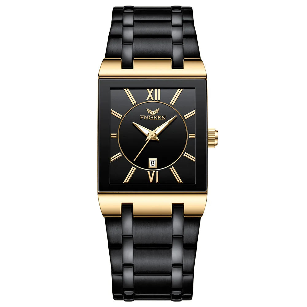 Reloj de pulsera de lujo BINBOND con mecanismo de cuarzo de alta precisión para hombre, luminiscente, resistente al agua, con fecha automática, fabricado en acero inoxidable duradero y de estilo informal.