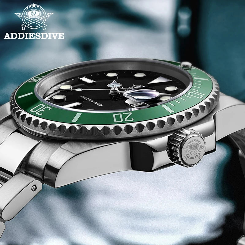 ADDIESDIVE Edelstahl-Uhr für Herren, europäische und amerikanische Business-Freizeit-Quarzuhr, wasserdichte Outdoor-Sportuhr