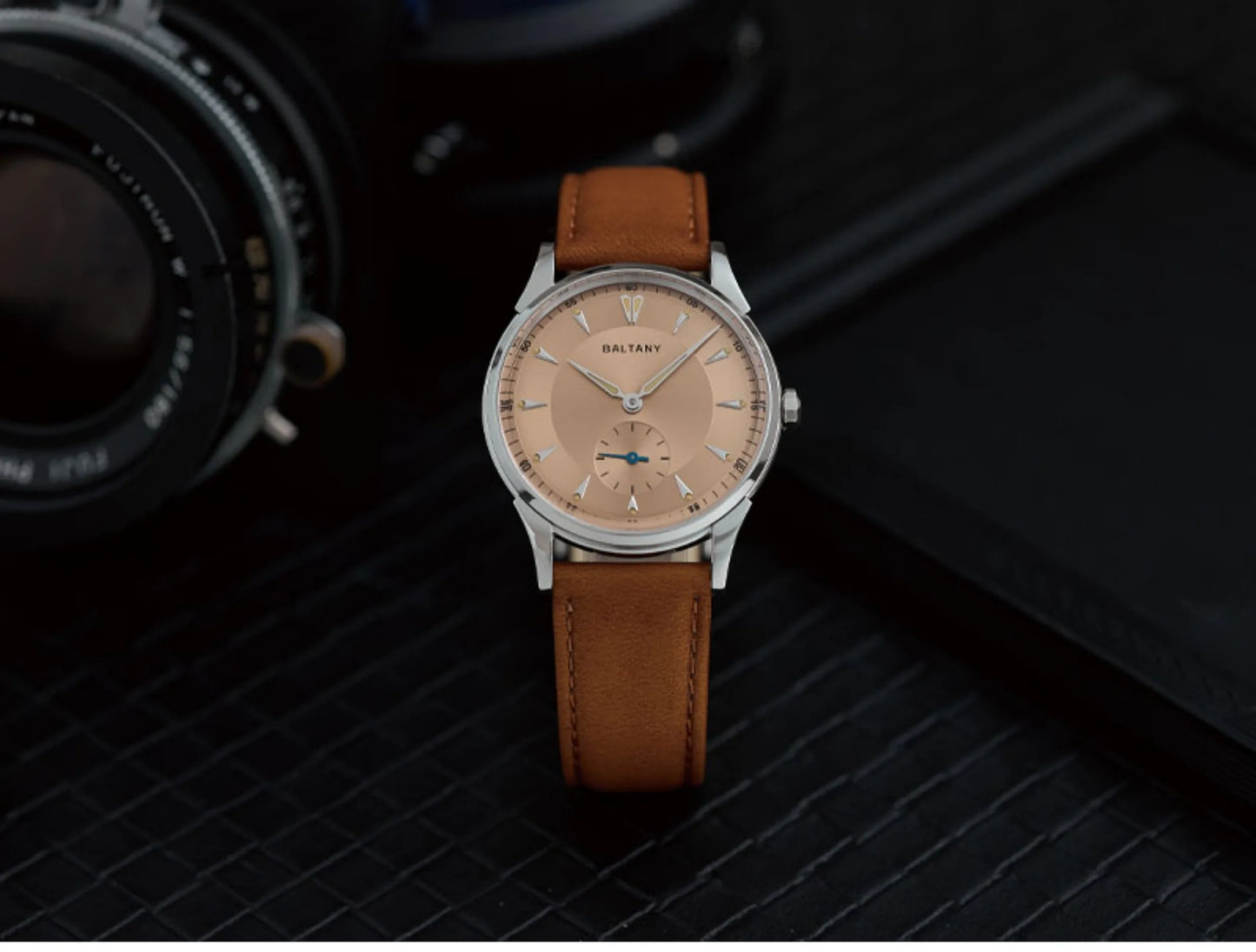 Baltany Men Automatic Watch 38.5mm Pilot Manual Winding Mechanical Wristwatch Sapphire 5ATM Small Second Dial ST1701 ST1700