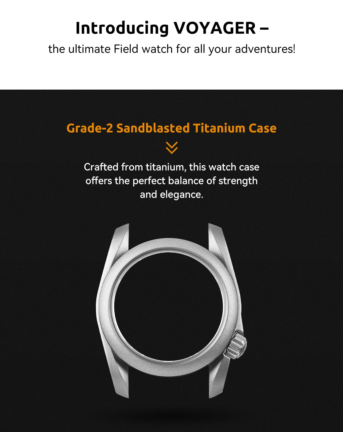 Boderry Field Watch VOYAGER Men's Watches 100M Waterproof Titanium Automatic Luminous For Seiko Movement Wristwatch