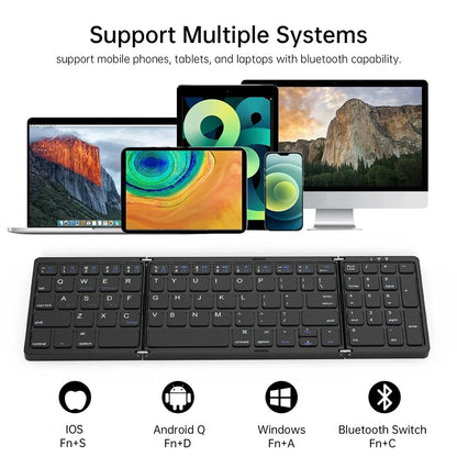 Teclado inalámbrico Bluetooth plegable recargable para iPad, móvil, tableta, portátil y oficina, mini teclado inalámbrico