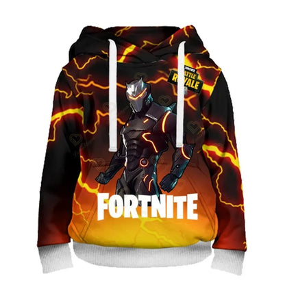 Sweatshirt Fortnite para Crianças Victory Royale 3D com Capuz Estampado para Homem, Mulher e Criança, Pullover Streetwear Gaming para Presentes de Aniversário