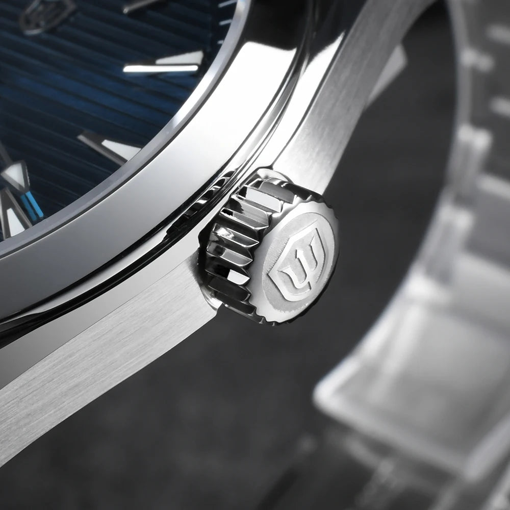 Ρολόι Watchdives WD0006, μηχανισμός VH31 με ομαλή κίνηση του δευτερολέπτου, κυρτό ζαφειρένιο κρύσταλλο, φωταυγές επίστρωμα BGW9, αδιάβροχο έως 10 bar, 38 mm, vintage στυλ