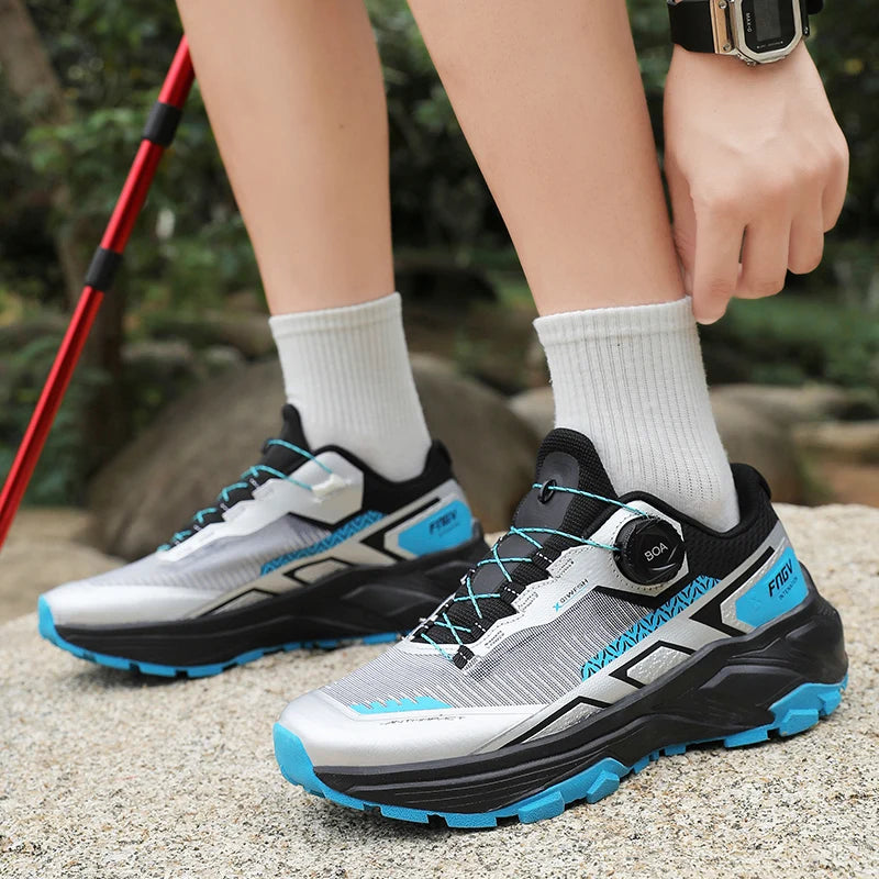 Ténis de corrida para homem em malha respirável, para exterior, montanha, todo-o-terreno e escalada, resistentes ao desgaste e confortáveis, com estilo moderno