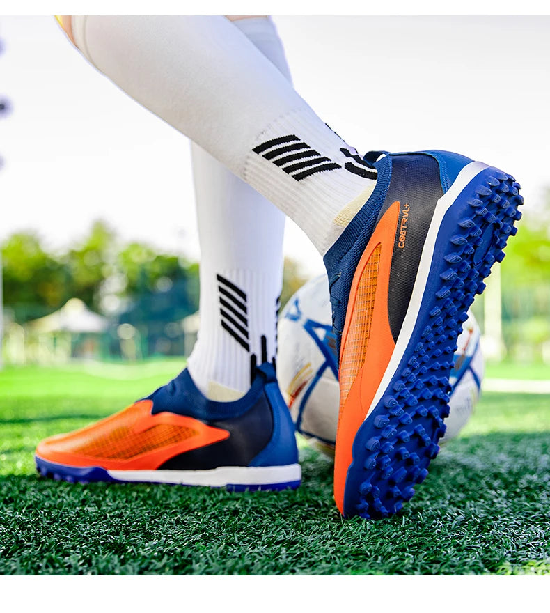 Chuteiras de futebol novas para homem, com pitons para exterior, respiráveis, adulto, antiderrapantes, calçado de futebol desportivo, pitons longos, treino, rapaz, jogo, confortáveis