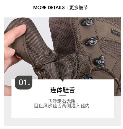 HUMTTO Hiking Shoes Men's Waterproof Hunting Boots Tactical Desert Combat Ankle Trekking Boots Male Women Warm Leather Sneakers