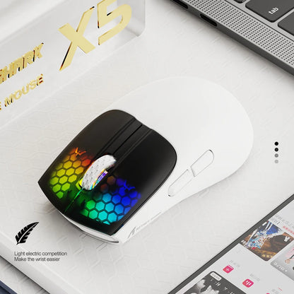Rato Gaming Sem Fios ATTACK SHARK X5 49g, Bluetooth Tri-Mode, Sensor Ótico PixArt para PC/MAC/Windows