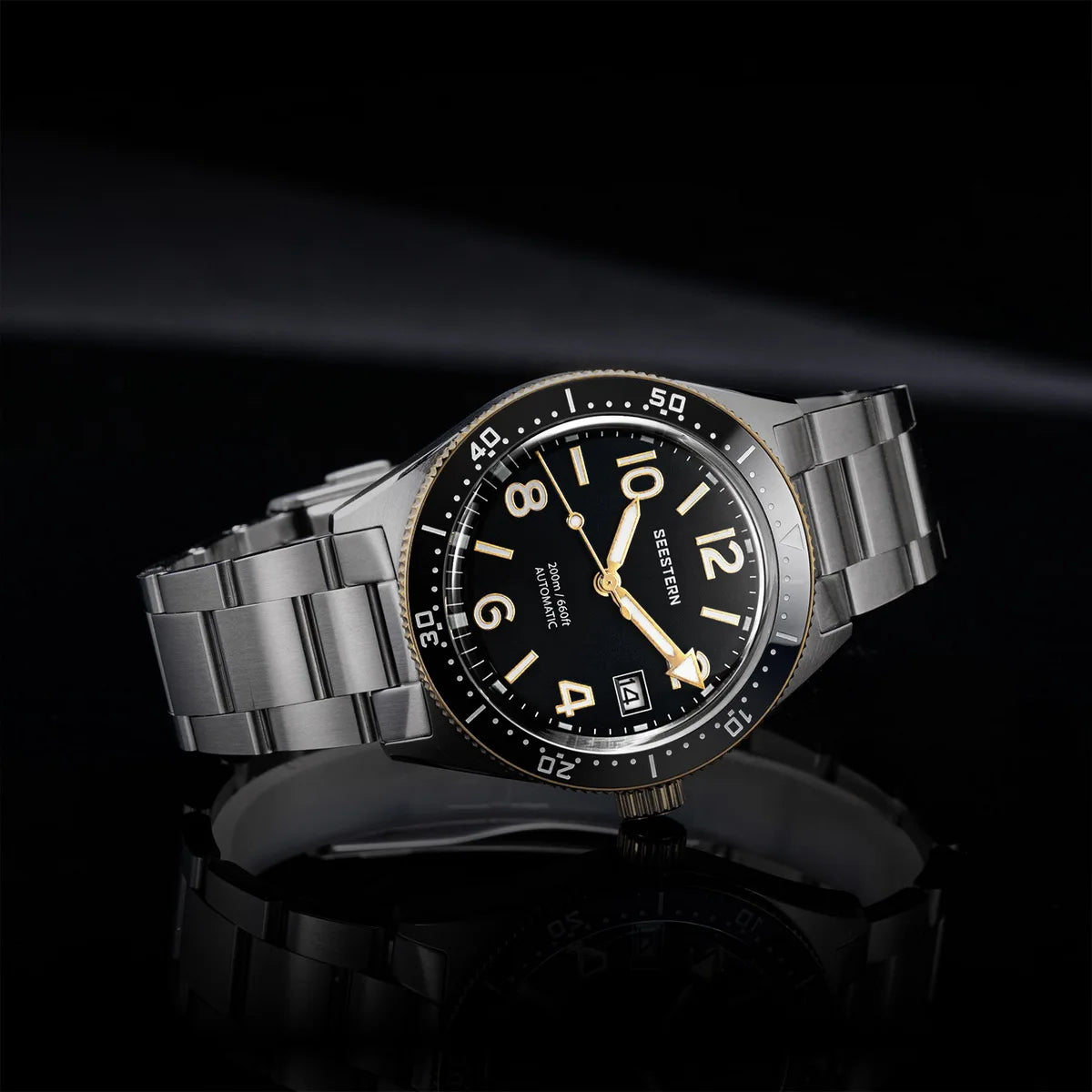 Sugess Diveing Watch of Men Automatic Mechanical Wristwatches 20ATM Waterproof Sapphire NH35A Movement BGW9 Luminous New S434-2