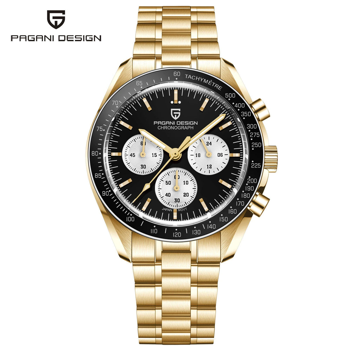 Hodinky PAGANI DESIGN Moon – luxusní quartzový chronograf pro muže, sportovní styl, safírové sklo s antireflexní úpravou, luminiscenční displej