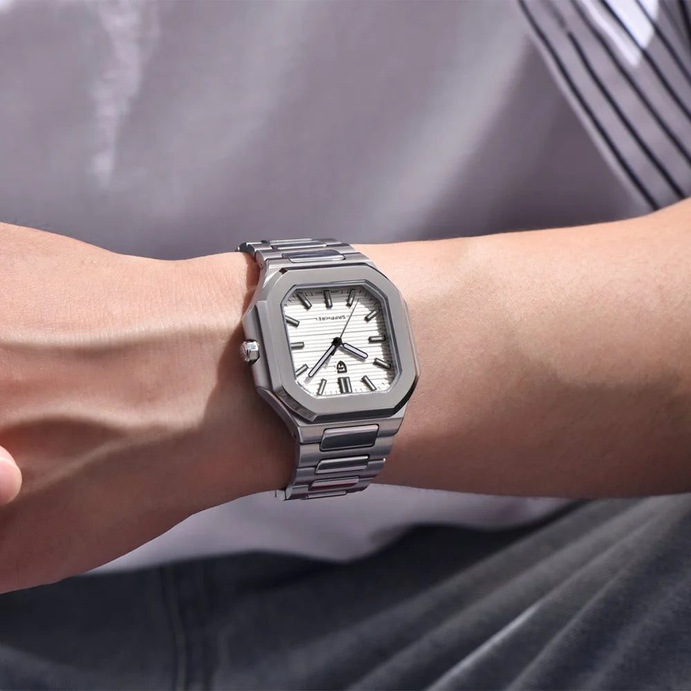 PAGANI DESIGN New V2 Orologio da uomo quadrato al quarzo, marchio di lusso premium, sportivo, impermeabile, in zaffiro e acciaio inossidabile