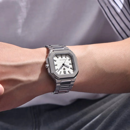 PAGANI DESIGN New V2 Orologio da uomo quadrato al quarzo, marchio di lusso premium, sportivo, impermeabile, in zaffiro e acciaio inossidabile