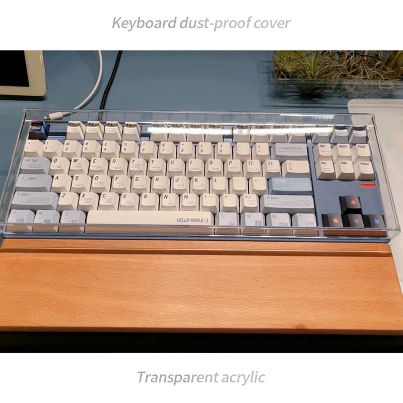 Funda protectora transparente de acrílico para teclado mecánico, cubierta antipolvo para teclado de 60/61/64 96 98 104/108 teclas, funda para ratón y teclado