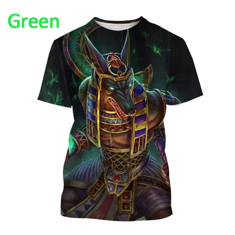 Grim Reaper Anubis T-shirts 3D-trykt oldegyptisk gud T-shirt Egyptens øje Farao Mode Harajuku kortærmet T-shirt