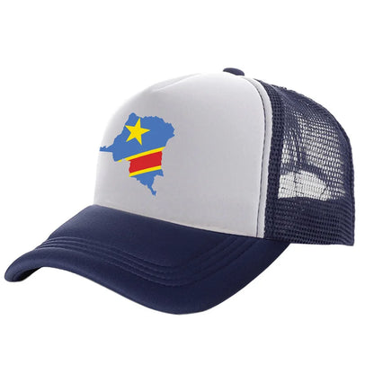 Democratic Congo Trucker Cap Men Democratic Republic of the Congo Hat Baseball Cap Cool Summer Unisex Mesh Net Caps