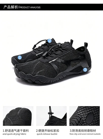 Unisex Wide Toe Barefoot Water Shoes Quick Dry Breathable Soft Sole Beach Aqua Shoes Lightweight Swimming Water Sports Sneakers